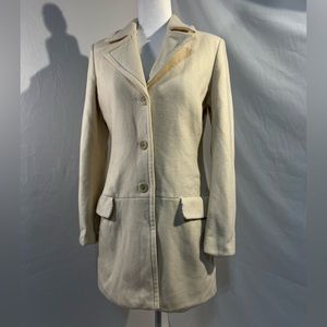 Banana Republic Wool Coat Size Large Cream Color
